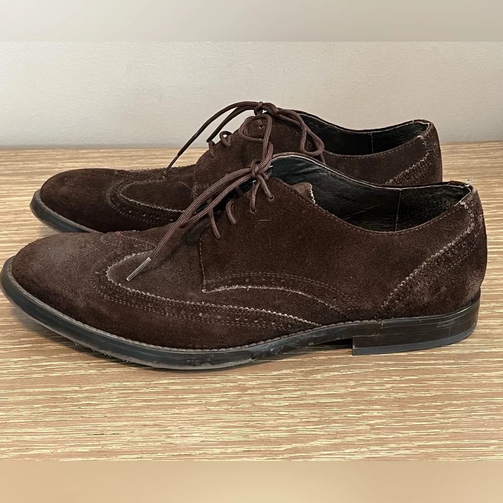 Calvin Klein Brown Suede Men’s Wingtip Oxfords 9‎